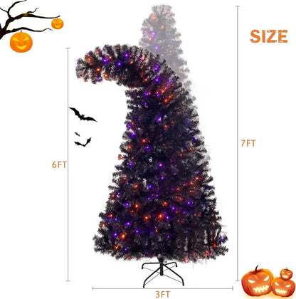 7-Foot Matte Black Artificial Christmas Tree  Versatile Holiday & Gothic Decor