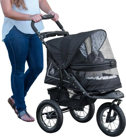 Zipper-Free NV Pet Stroller for Cats and Dogs  One-Hand Fold, Gel-Tire Suspension, Plush Interior + All-Weather Cover (3 Colors)