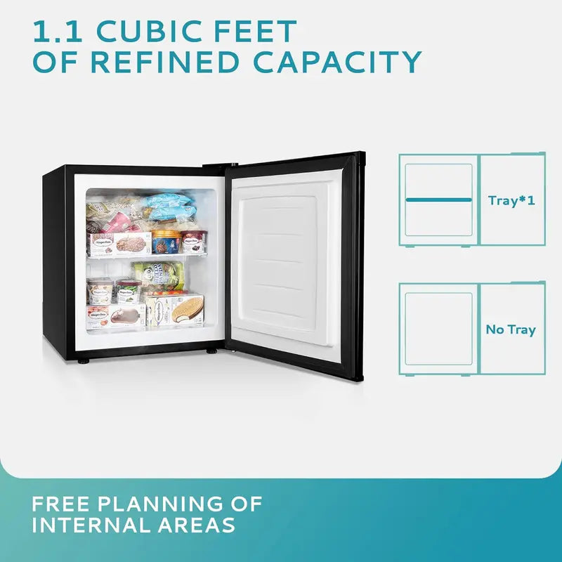 Compact 3.0 Cu. Ft. Upright Mini Freezer — Stainless Steel Reversible Door, Ideal for Dorms, Apartments, or Offices