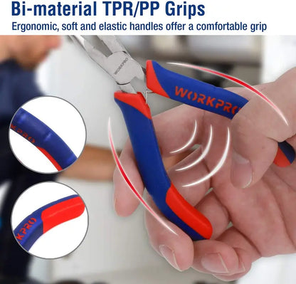WORKPRO Mini Pliers Set  6-Piece Compact Hand Tool Kit with Carrying Pouch