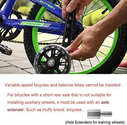 DDJKCZ Bike Training Wheels for 12-20 Inch Single Speed Bicycles  Pink, Flash Mute Big Wheel Compatible