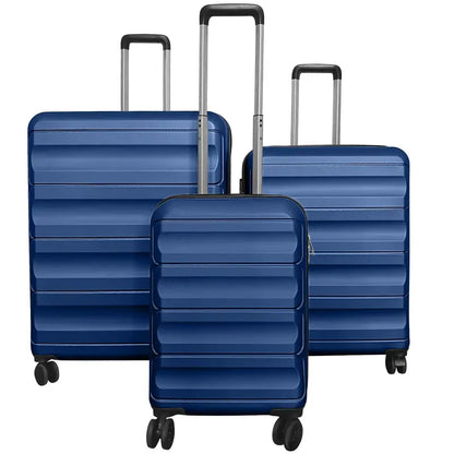 Lightweight 3-Piece Hardshell Spinner Luggage Set — 20/24/28 Inch (Wide Cross Stripe Design)