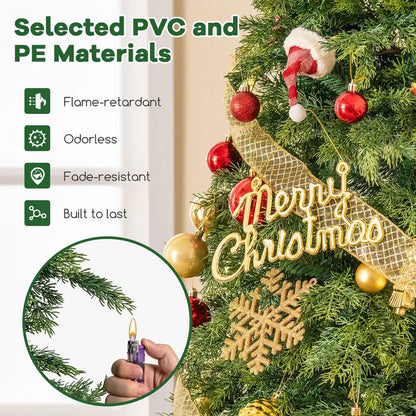 6-Foot Unlit Hinged Artificial Christmas Tree  Compact Green Holiday Tree with 721 Realistic Branch Tips