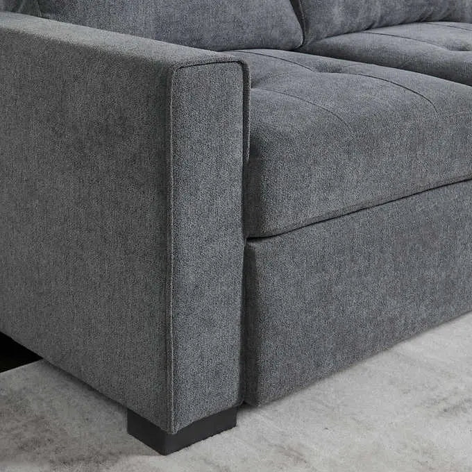 Kendale Modern Sleeper Sofa with Chaise & Hidden Storage Compartment