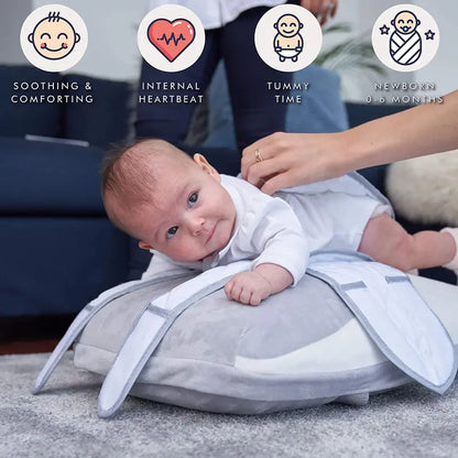 Babocush Newborn Comfort Cushion  Soothing Vibration + Heartbeat Sound for Colic, Gas, Reflux Relief & Tummy Time Support