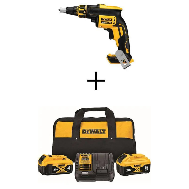 DeWalt 20V MAX XR Cordless Brushless Drywall Screw Gun  2 Batteries & Charger
