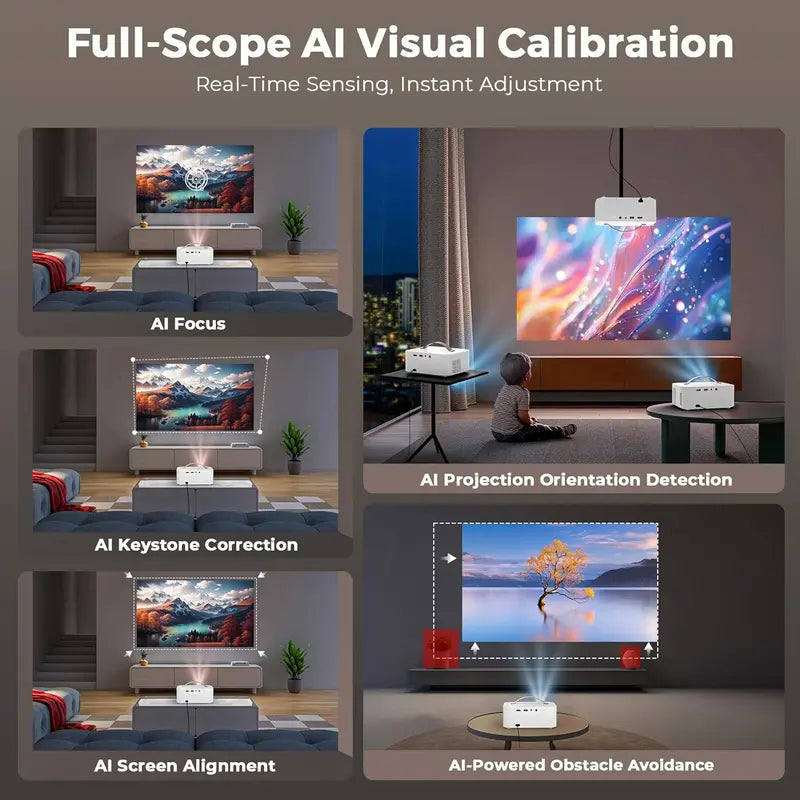 High-Performance 4K Outdoor Projector: 3200 ANSI Lumens, 50W Dolby Audio, 5000+ Apps