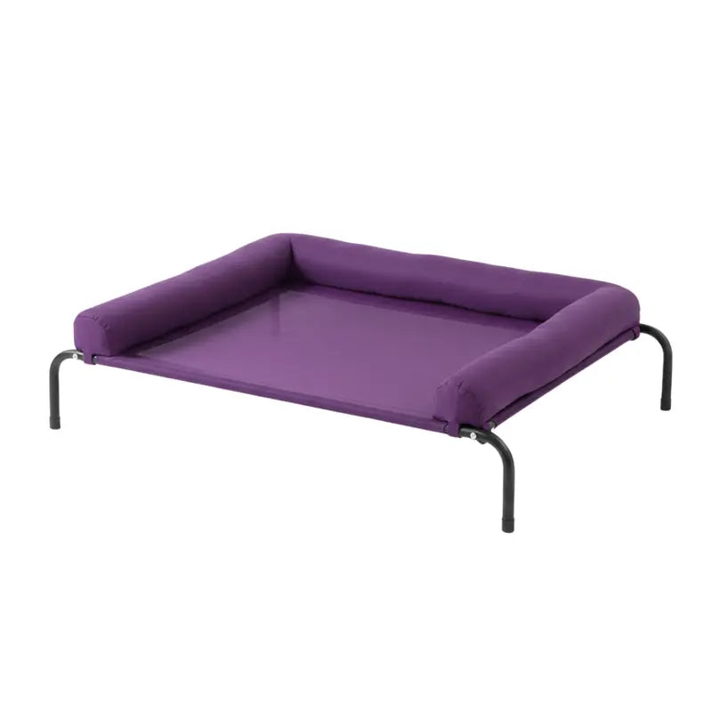 Elevated Dog Cot with Breathable Mesh Center, Detachable Pillow, and Reinforced Frame