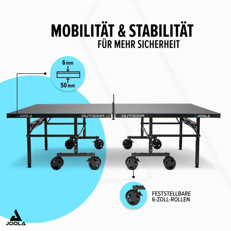 JOOLA J500A All-Weather Outdoor Table Tennis Table  Tournament-Grade, Foldable, Weather-Resistant Surface