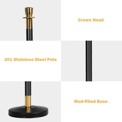 6-Piece Stainless Steel Stanchion Set  Queue Management System for Events and Venues