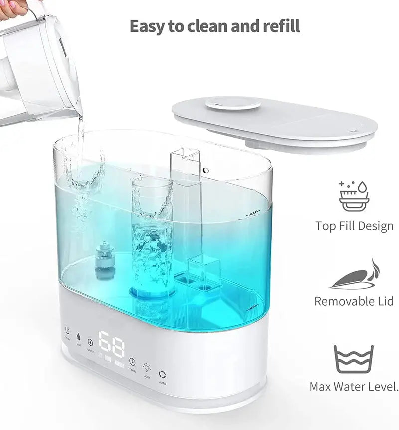 Top-Fill Bedroom Humidifier  4L Large-Capacity Ultrasonic Unit for Quiet Operation