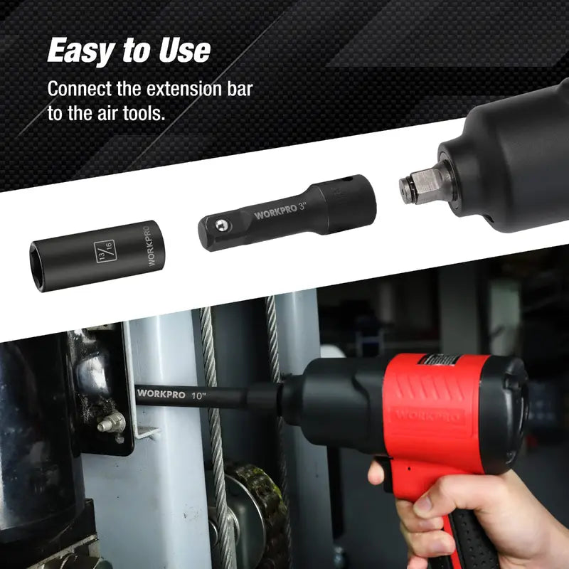 WORKPRO 9-Piece Impact Driver Extension Bar Kit  Durable Hex-Shank Extensions