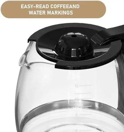 Hamilton Beach 12-Cup Replacement Glass Carafe  Compatible with Models 49902, 49915, 49905C, CM4309, and More