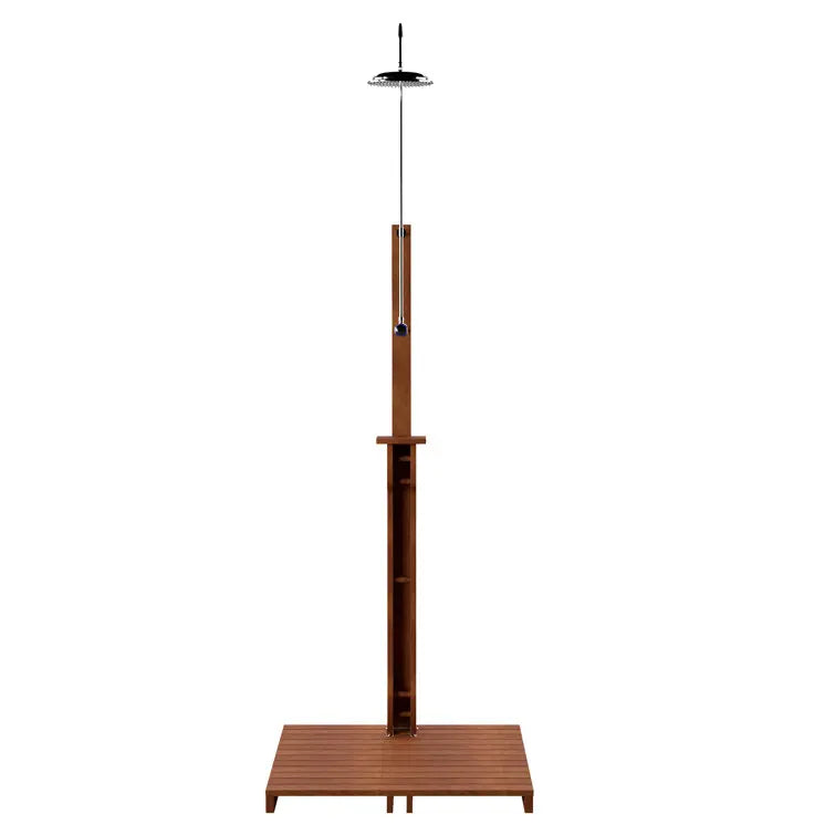 Freestanding Stainless Steel Outdoor Shower Tower with Duckboard  94.5 Inches High