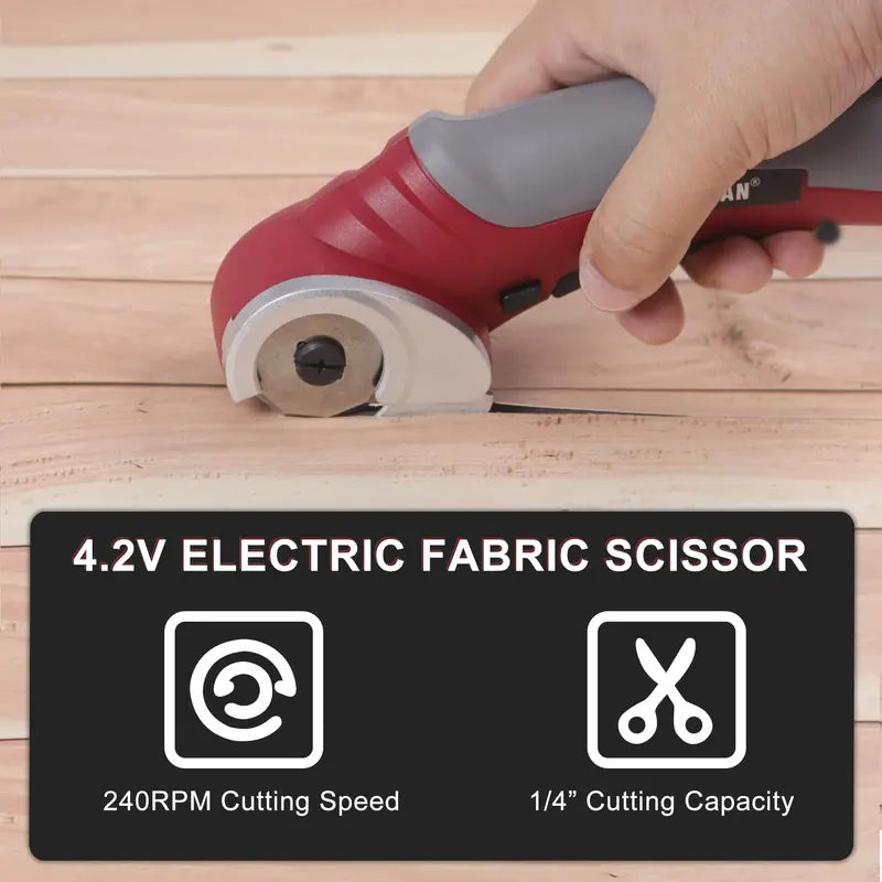 4V Cordless Electric Box Cutter  Rechargeable Scissors for Fabric, Leather & Cardboard