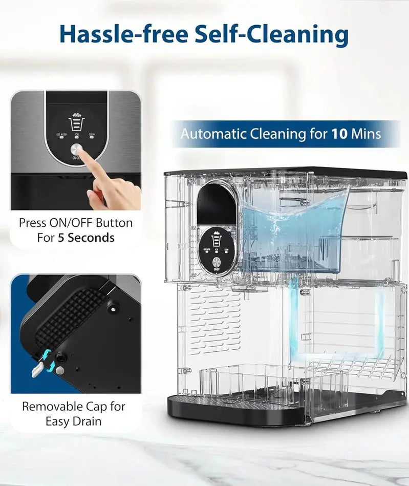 Countertop Nugget Ice Maker  44 lbs/24H Output, Built-In Dispenser