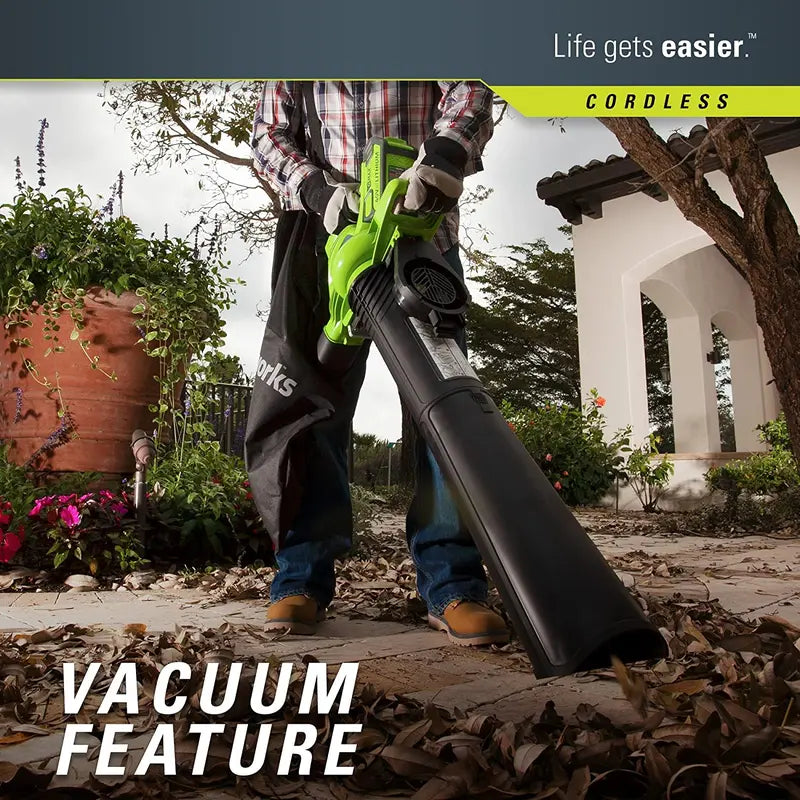 40V Cordless Variable-Speed Leaf Blower and Vacuum  185 MPH Airflow, Includes 4.0Ah Battery & Charger (Model 24322)