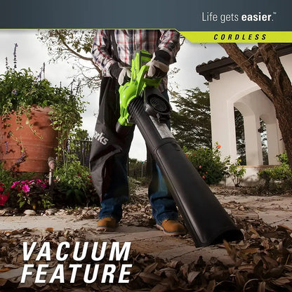 40V Cordless Variable-Speed Leaf Blower and Vacuum  185 MPH Airflow, Includes 4.0Ah Battery & Charger (Model 24322)