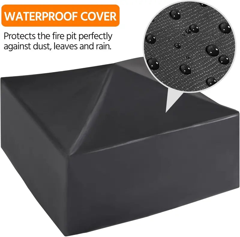 Yaheetech 32-Inch Square Fire Pit Table  Multifunctional Outdoor Heating Unit for Patios, Gardens, Camping & Picnics