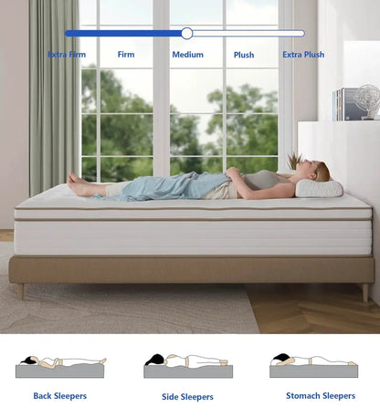 KOANTTI 12-Inch Medium-Firm Memory Foam Mattress for Supportive Sleep