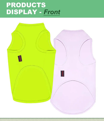 Kickred 2 Pack Dog Cooling Shirts, Ice Pet Vest Dog Clothes for Instant Cooling, Ultra Lightweight Breathable Sleeveless T-Shirts for Large Dogs Boy Girl, M