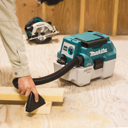 Makita XCV11T 18V LXT HEPA Wet/Dry Vacuum  2-Gallon Portable Dust Extractor with Sealed Filtration for Jobsite Cleanups