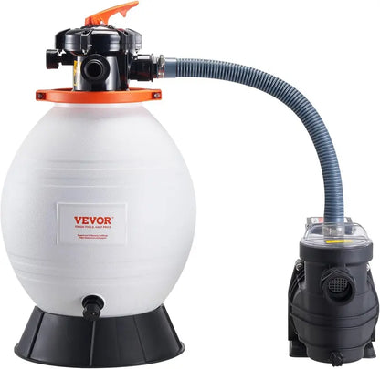16-Inch Sand Filter Pool Pump System  1-HP, 3500 L/min Residential & Commercial Filtration Kit with 6-Way Valve