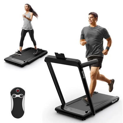 Compact Under-Desk Folding Treadmill, 2.25 HP Home Office Walking Treadmill with Touchscreen Control