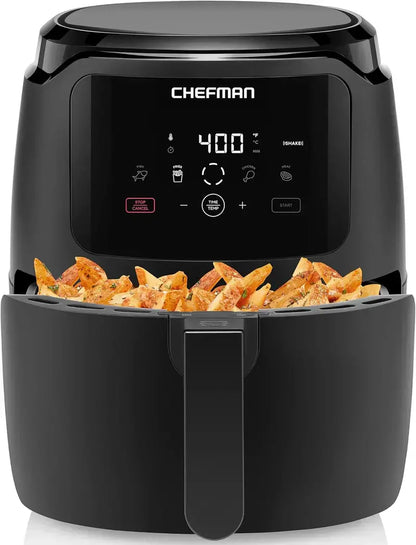 Chefman 6-Quart Dual-Basket Air Fryer with Clear View Window and Nonstick Cooking Pans