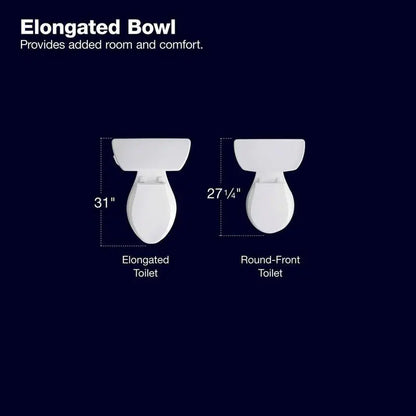 Highline Arc Two-Piece Elongated Toilet  1.28 GPF Single-Flush System in White (Includes Seat)