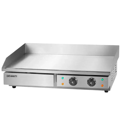 Devanti 73cm Commercial Electric Griddle  4400W BBQ Plate for High-Volume Cooking
