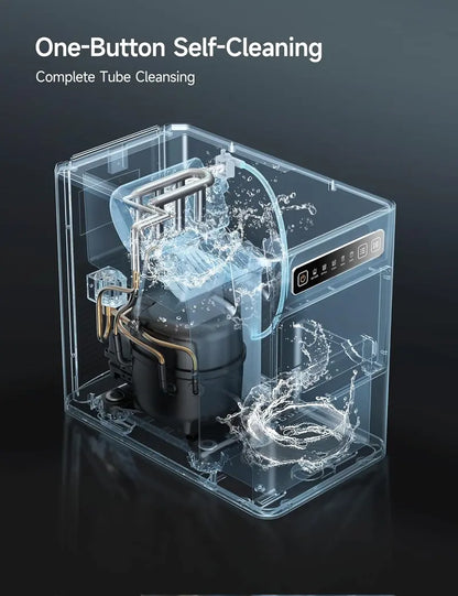 HiCOZY Countertop Ice Maker  Rapid 6-Minute Ice Production with Auto-Clean Function