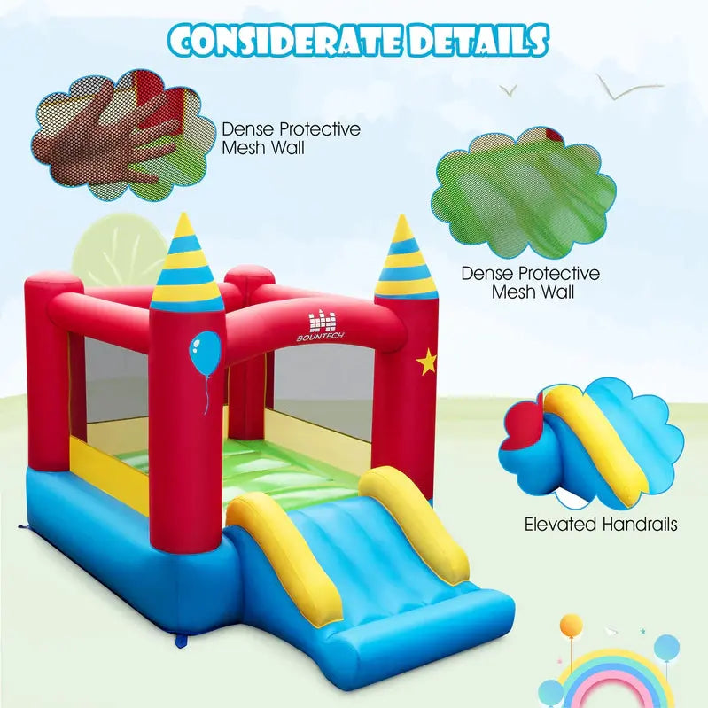 Costway Inflatable Bouncer for Kids  Indoor/Outdoor Jumping Castle with 480W High-Flow Blower & Safety Features