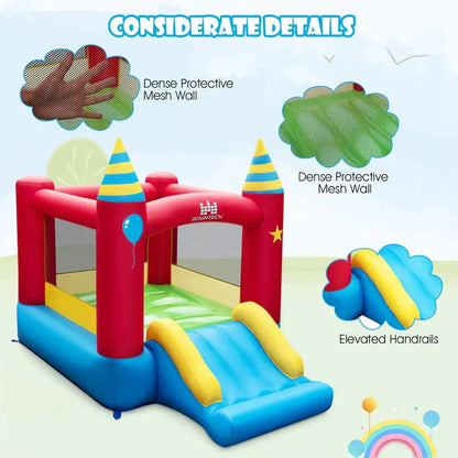 Costway Inflatable Bouncer for Kids  Indoor/Outdoor Jumping Castle with 480W High-Flow Blower & Safety Features
