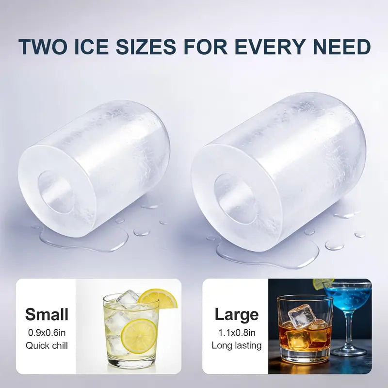 High-Yield Countertop Ice Maker  38 lb/Day Output, 9 Cubes in 3.5 Minutes, Dual Bullet Sizes, Self-Cleaning for Camping, RV & Parties