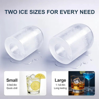 High-Yield Countertop Ice Maker  38 lb/Day Output, 9 Cubes in 3.5 Minutes, Dual Bullet Sizes, Self-Cleaning for Camping, RV & Parties