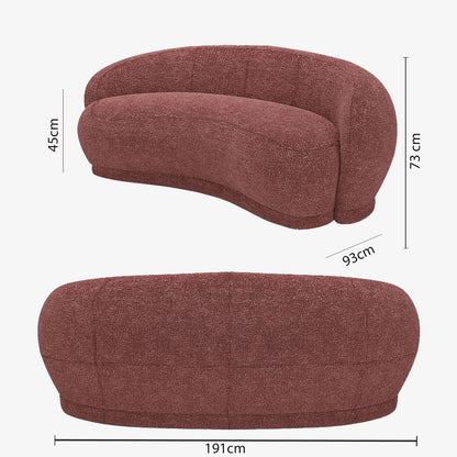 Canap  tissu bouclette rose Bianca
