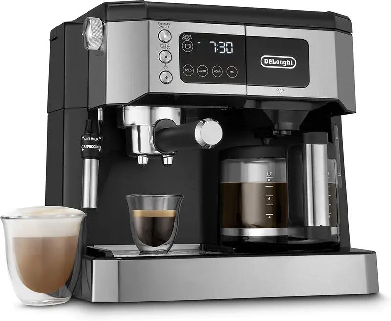 De’Longhi COM532M All-in-One Espresso and Drip Combo with Advanced Milk Frothing and 10-Cup Glass Pot