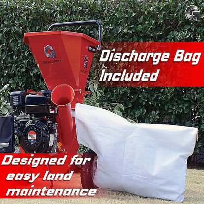 Heavy-Duty Gas-Powered Wood Chipper Shredder Mulcher  Commercial-Grade Yard Waste Processing