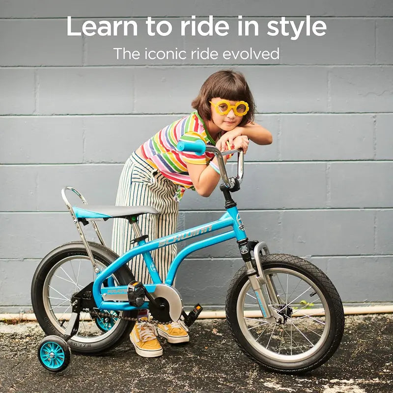 Schwinn Krate EVO Kids Bike, 16″ Wheels, Ages 3-5, Raspberry, Alloy Steel Frame, Removable Training Wheels, Coaster Brake