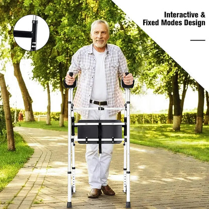 Lightweight Aluminum Foldable Walker  Durable Rehab Support Frame