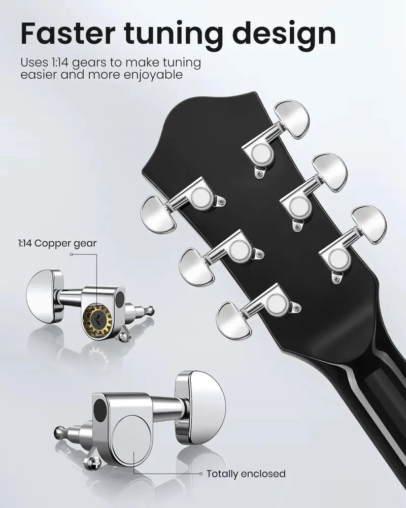 Moukey 41-Inch Acoustic Guitar Starter Pack  Beginner-Friendly for Teens & Adults