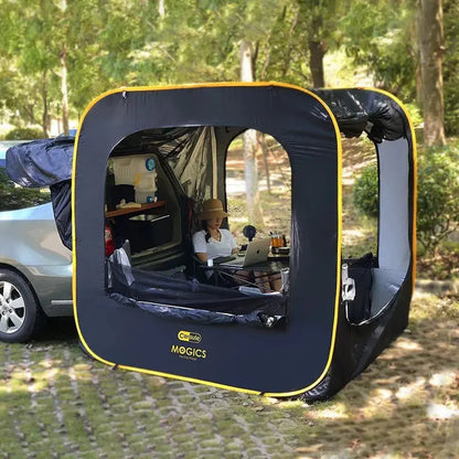 Car-Side Pop-Up Cabin Tent  Portable Shelter for Vehicles with Quick-Release Setup