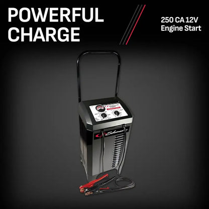 Manual Battery Charger with Engine Start  Adjustable 10A/25A/50A/250A Charging for Automotive Use