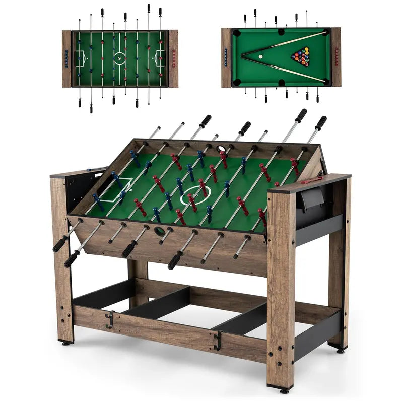 48-Inch Multi-Game Table Featuring Foosball and Pool for Adults