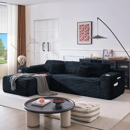 Cloud L-Shaped Sectional Sofa  Modular Deep-Seat Couch with Built-In Cup Holders