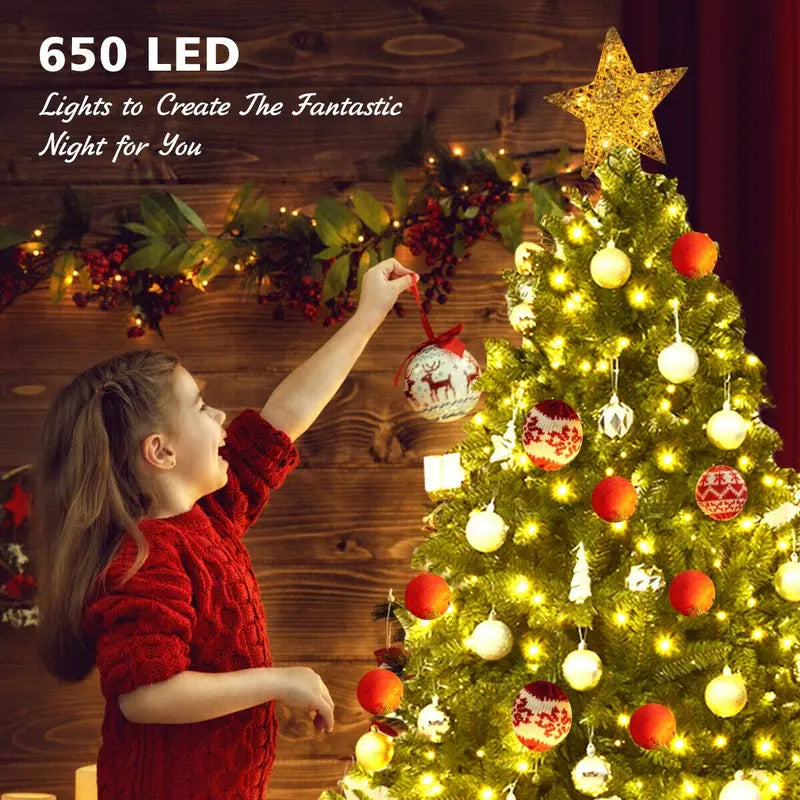 6-Foot Pre-Lit Hinged Artificial Fir Christmas Tree  Premium Quality