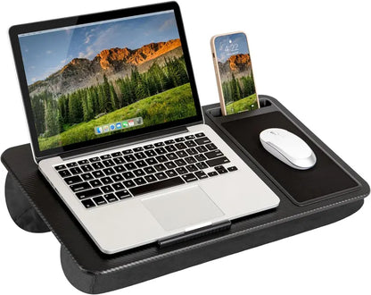 Ergonomic Lap Desk for Remote Work Featuring Integrated Mouse Pad, Cushion & Device Slot