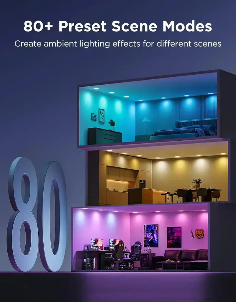 6″ Dimmable Smart Canless Recessed Light  1100LM Brightness, Integrated Junction Box