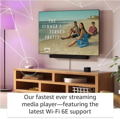 Amazon Fire TV Cube 4K Ultra HD Wi-Fi 6E Hands-Free Streaming with Alexa